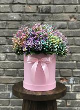 Цветочная композиция из Гипсофила и Розы в шляпной коробке #REPLACE_PRED# Горькой Балке