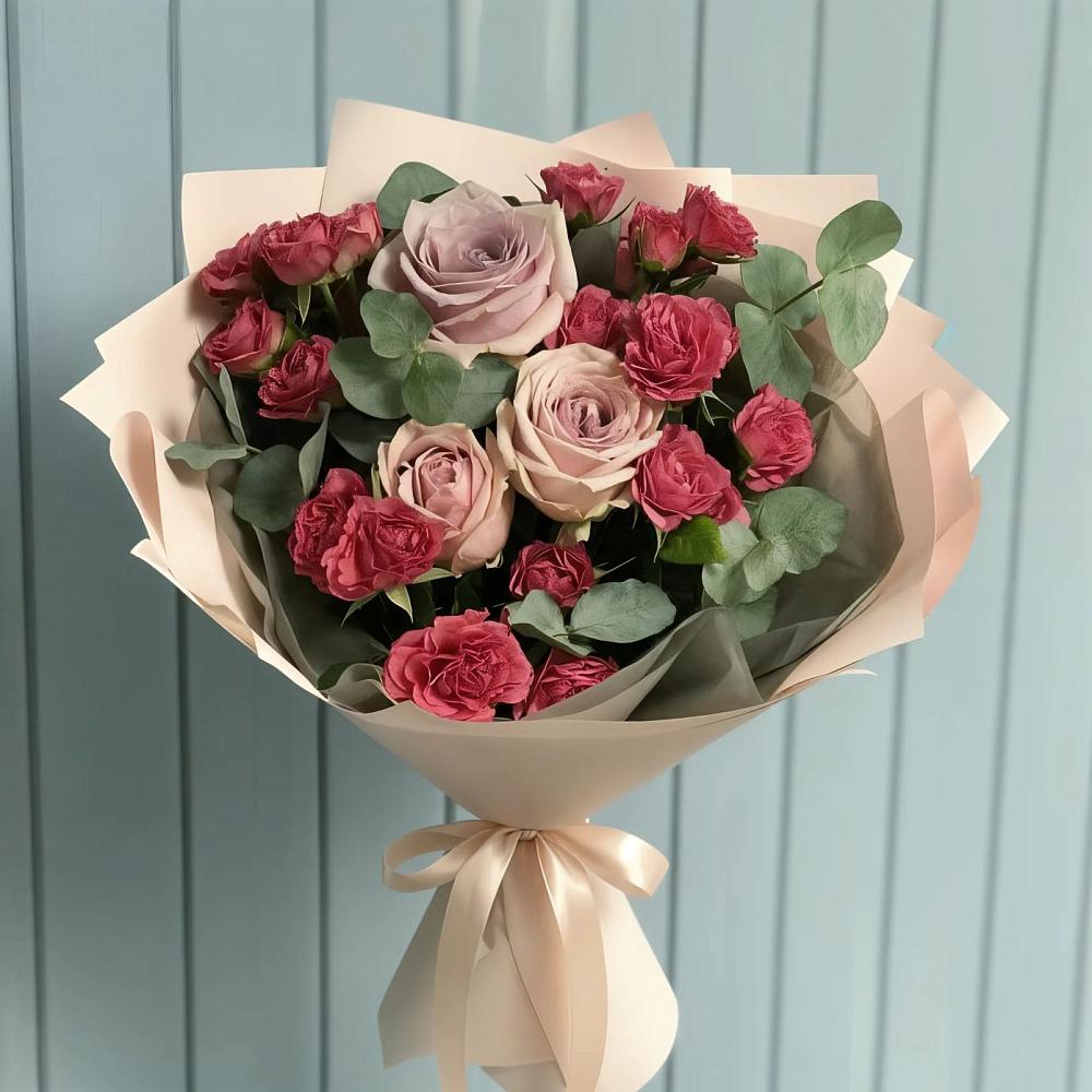 Букет цветов из: Гвоздики и Розы в Горькой Балке