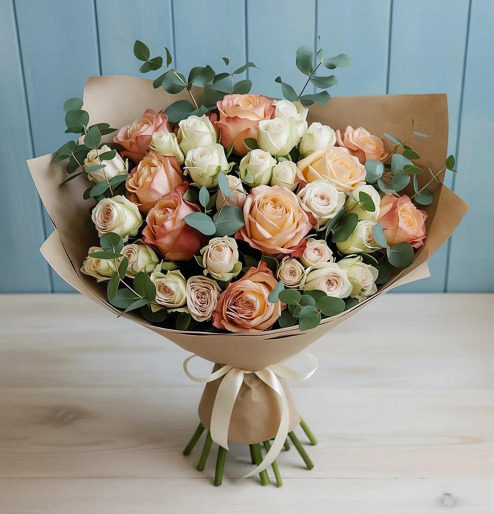 Букет цветов из: Альстромерии и Розы в Горькой Балке