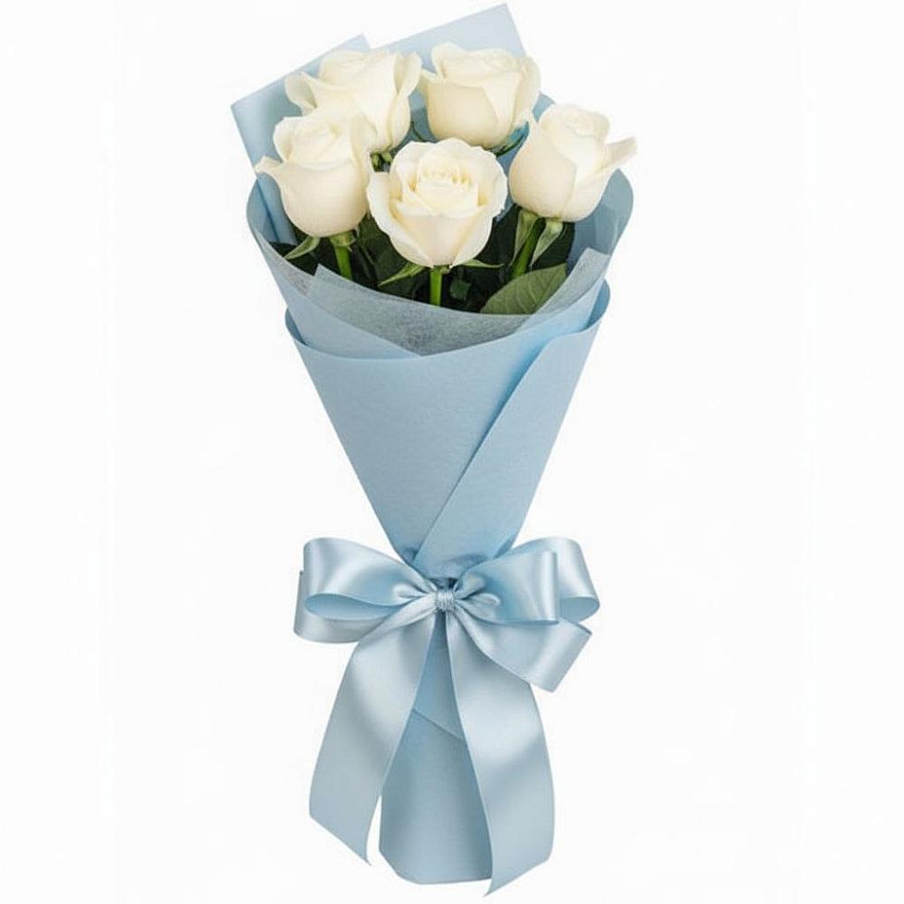 Букет 5 Белых роз Проуд в Горькой Балке