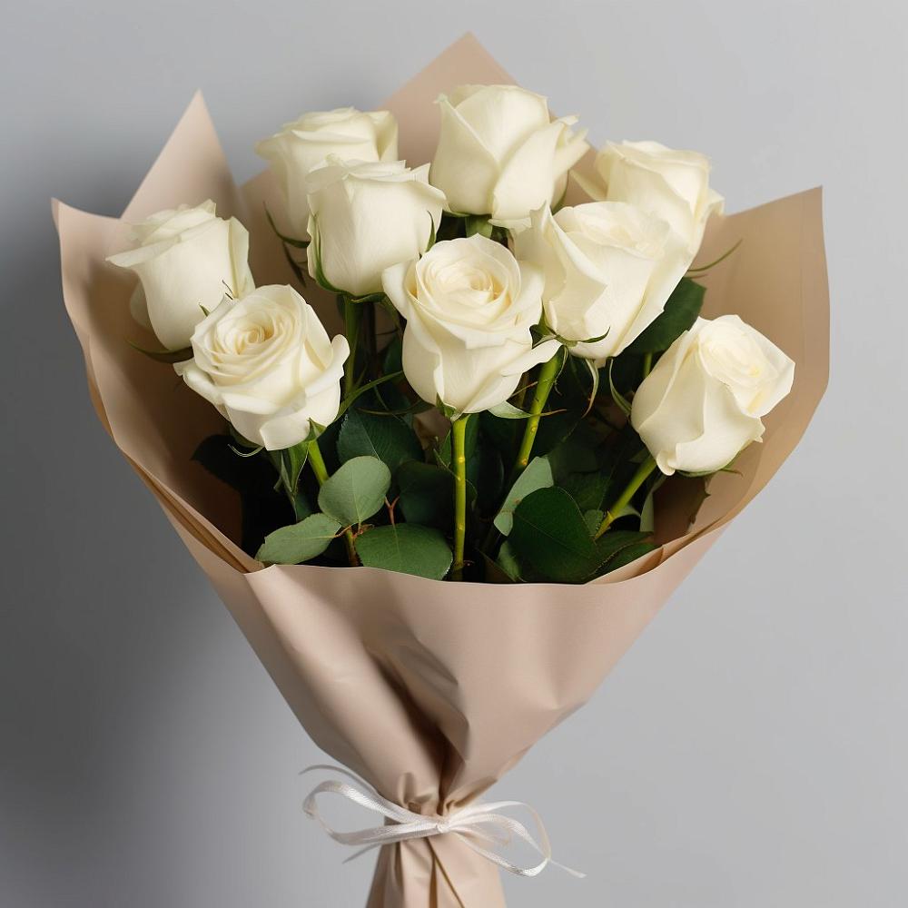 Букет 9 Белых роз Эдлесс Лав в Горькой Балке