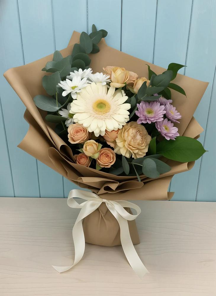 Букет цветов из: Герберы и Хризантемы в Горькой Балке