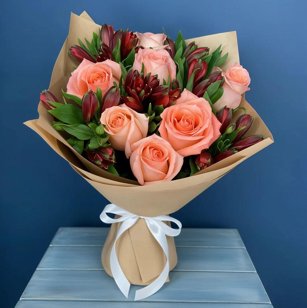 Букет цветов из: Розы и Альстромерии в Горькой Балке