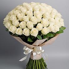 Букет 101 беля роза Белоснежка в Горькой Балке