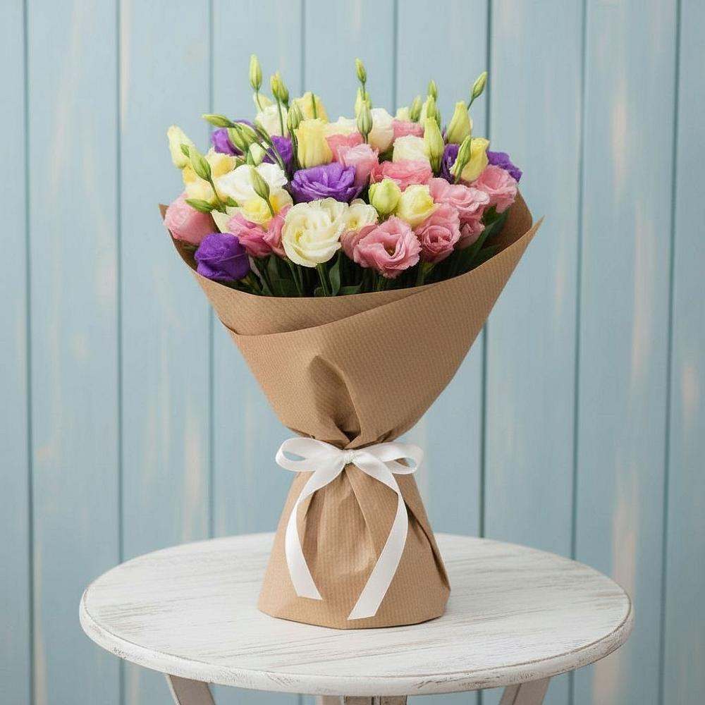 Букет цветов из: Лизиантусы в Горькой Балке