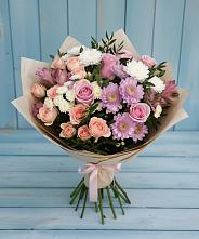 Букет цветов из:  Хризантемы, Розы и Альстромерии в Горькой Балке