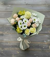 Букет цветов из:  Альстромерии, Розы и Хризантемы в Горькой Балке