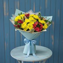 Букет цветов из:  Альстромерии и Хризантемы в Горькой Балке