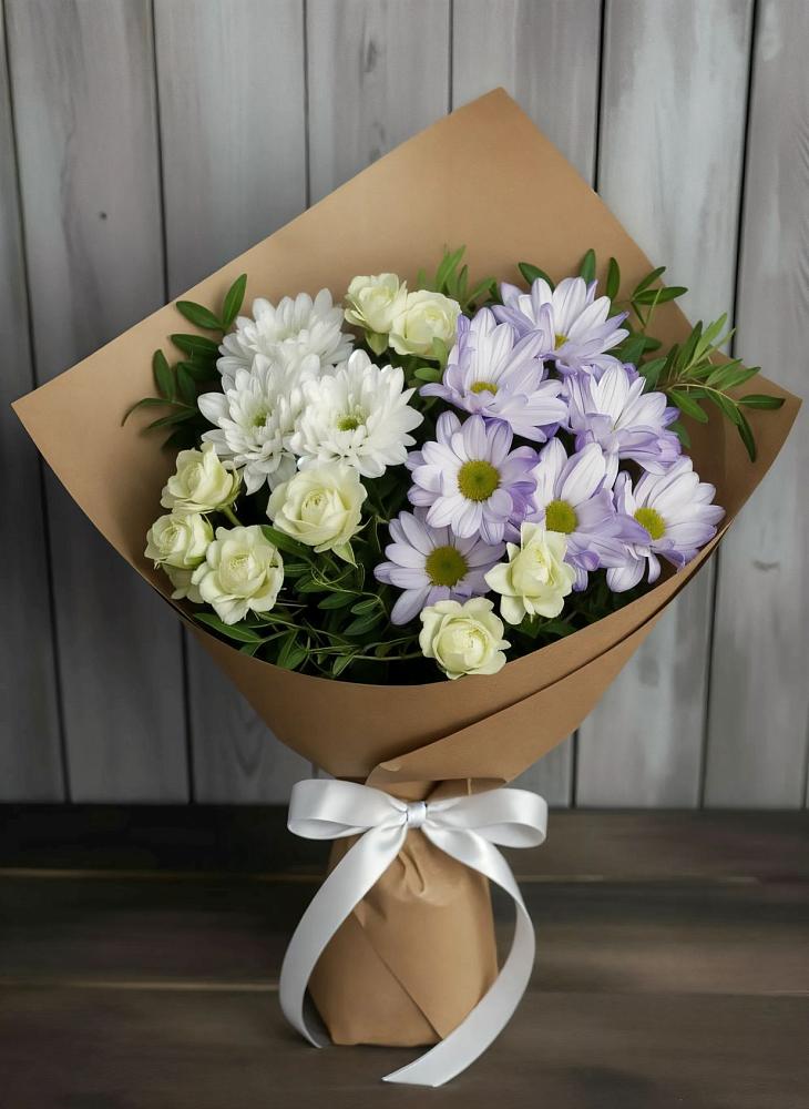 Букет цветов из: Хризантемы и Розы в Горькой Балке