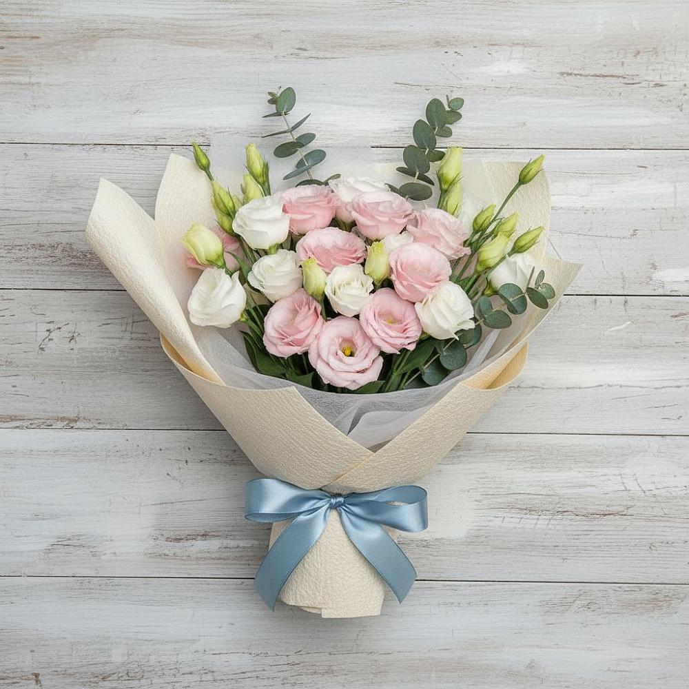 Букет цветов из: Лизиантусы в Горькой Балке